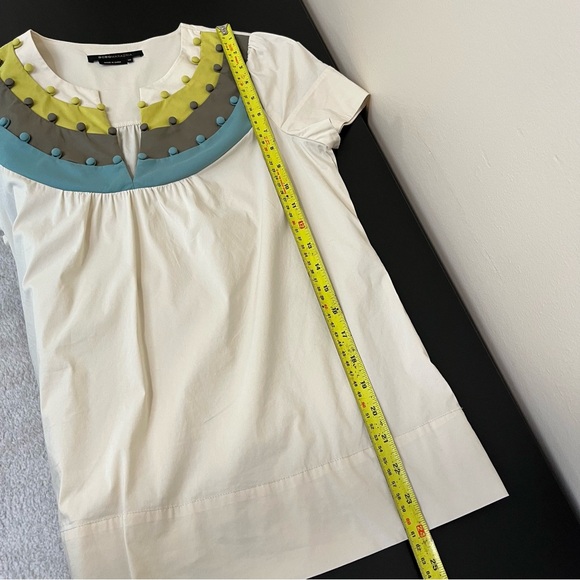 BCBGMAXAZRIA Short Sleeve Covered Button Blouse - Size XS - Picture 10 of 10